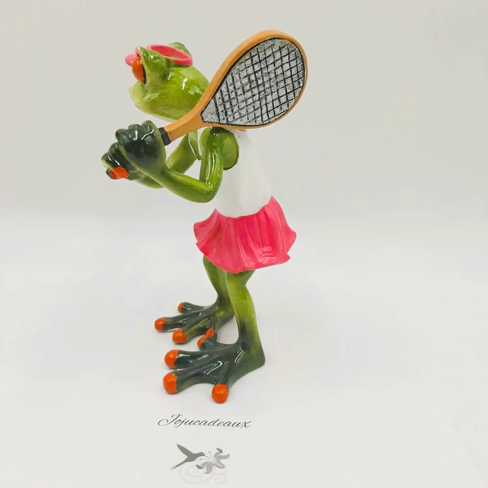Grenouille Tenniswoman en résine 17CM