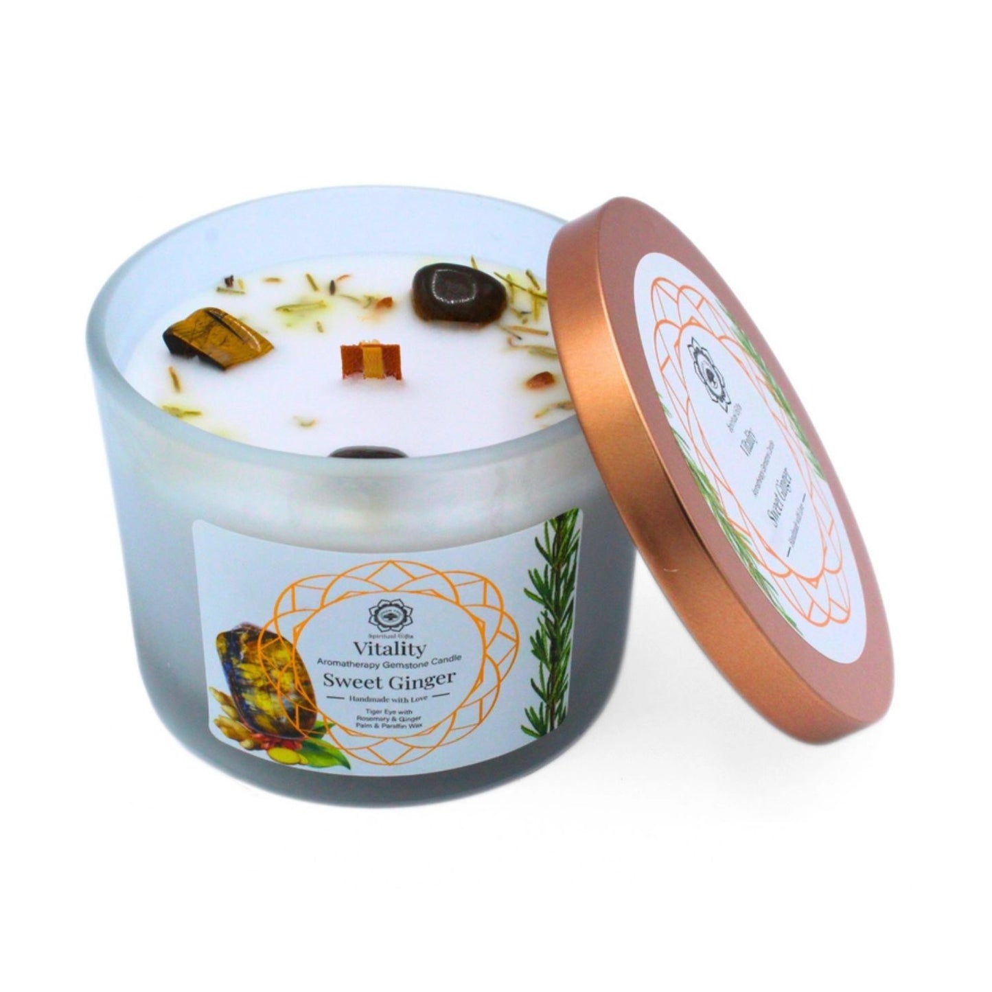 Bougie parfumée Green Tree - Vitalité au Gingembre doux, Œil du Tigre