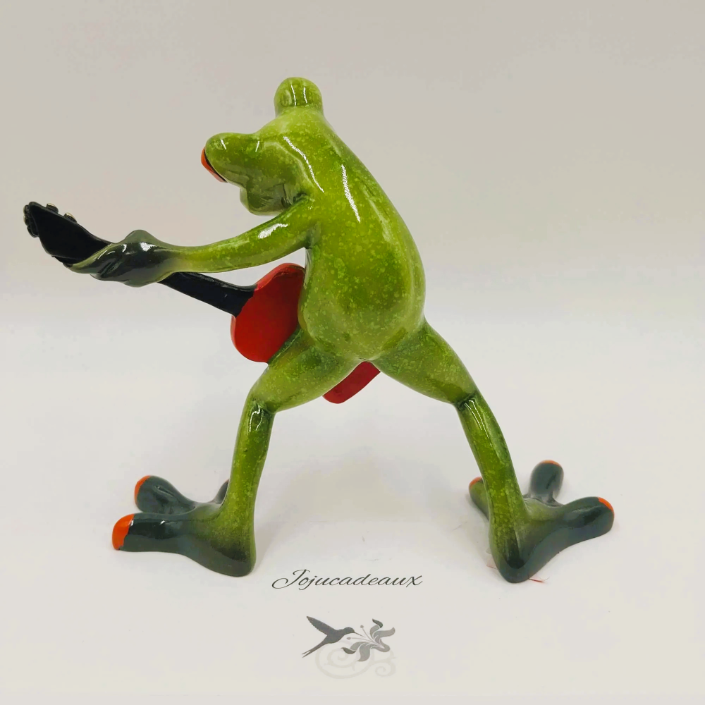 Grenouille Guitariste résine 13CM