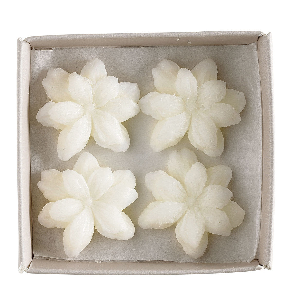 Set mit 4 duftenden Wachstörtchen, Rose Elixier