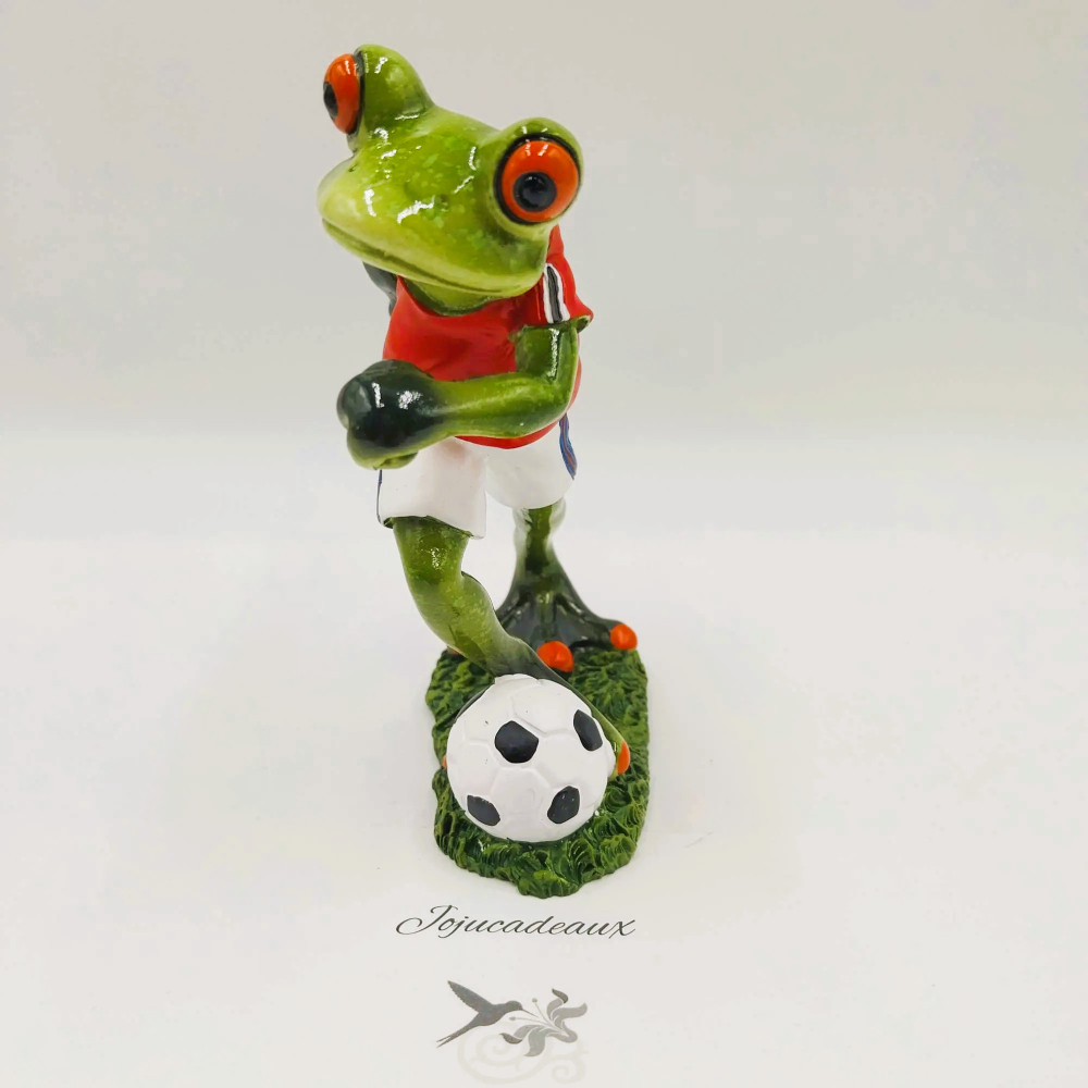Grenouille Footballeur en résine 13CM