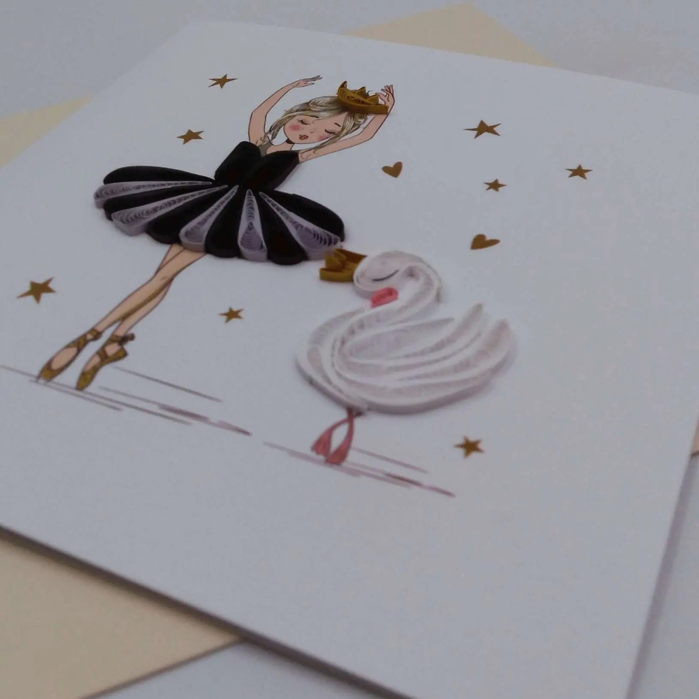 Carte, Les Petits Pétales "N°23C" danseuse avec sygne