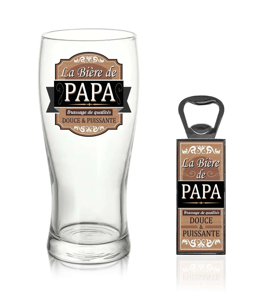 Coffret verre bière "Papa" Modèle 2
