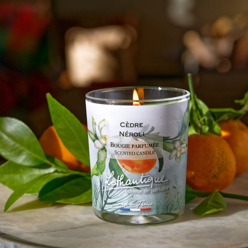 Bougie CEDRE NEROLI, Jardin d'aquarelles, Lothantique.