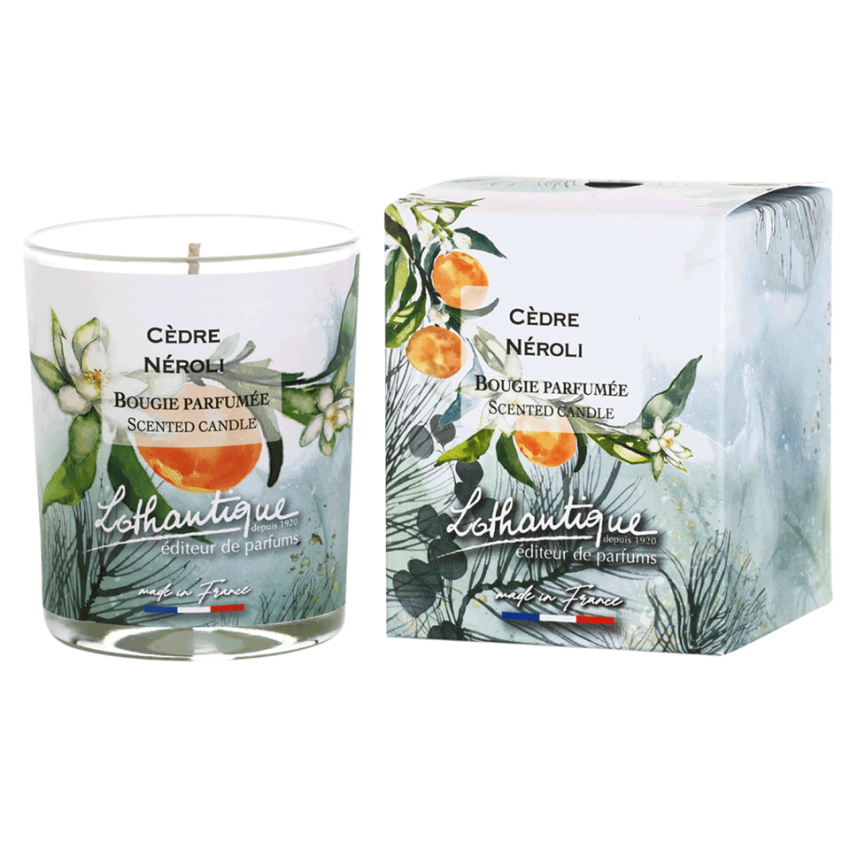 Bougie CEDRE NEROLI, Jardin d'aquarelles, Lothantique.