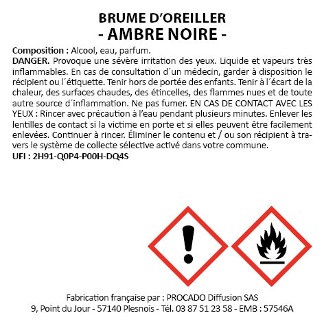Brume d'Oreiller Le mur des je t'aime 100 ml Ambre Noire