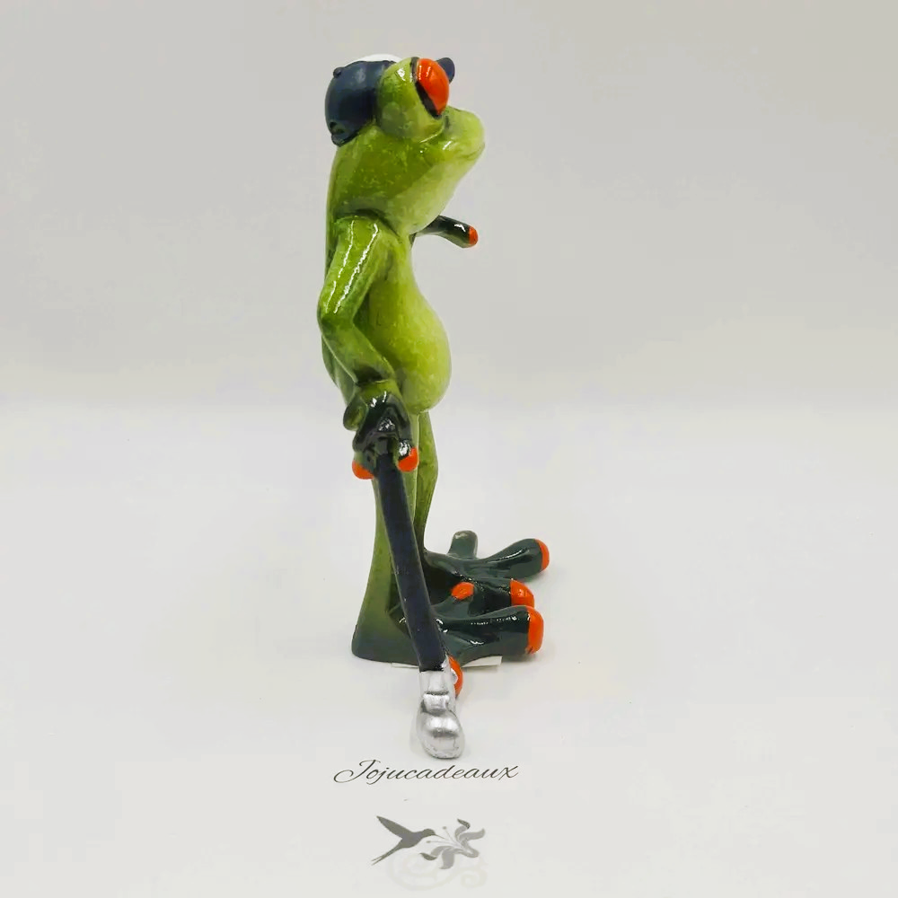 Grenouille Golfeur en résine 14CM