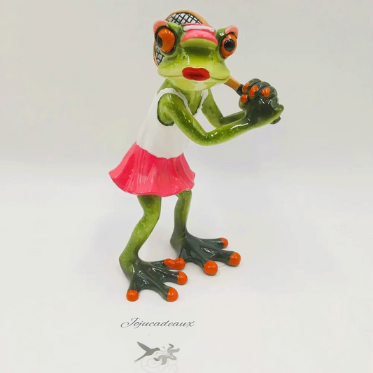 Grenouille Tenniswoman en résine 17CM