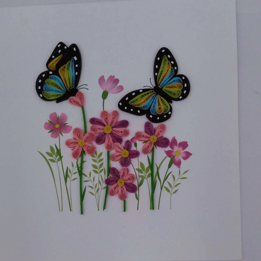 Carte, Les Petits Pétales "N°04C Papillons