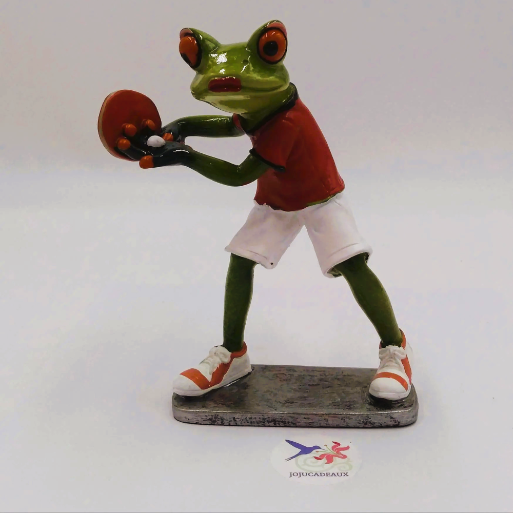 Grenouille Pongiste résine 15 CM