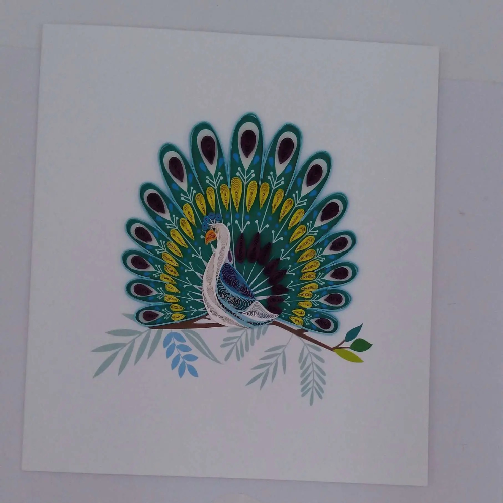 Carte, Les Petits Pétales "N°03C Paon