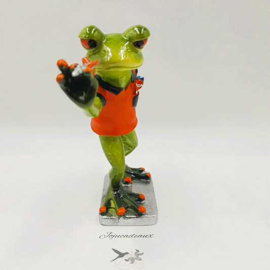 Grenouille joueur de Fléchettes en résine 15CM