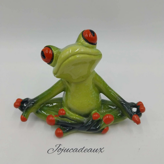 Grenouille Méditation résine 8CM