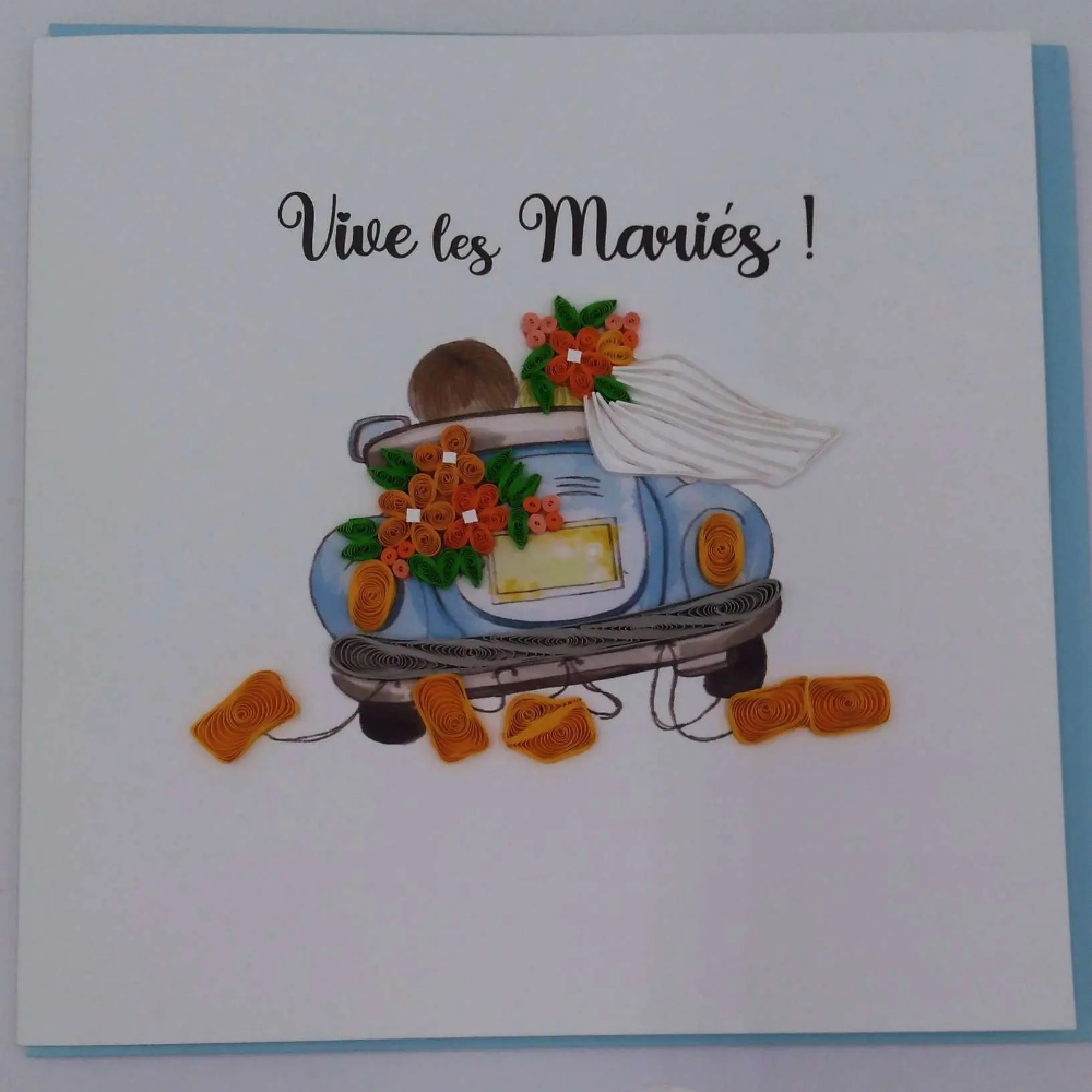Carte, Les Petits Pétales Juste Mariés "M12"