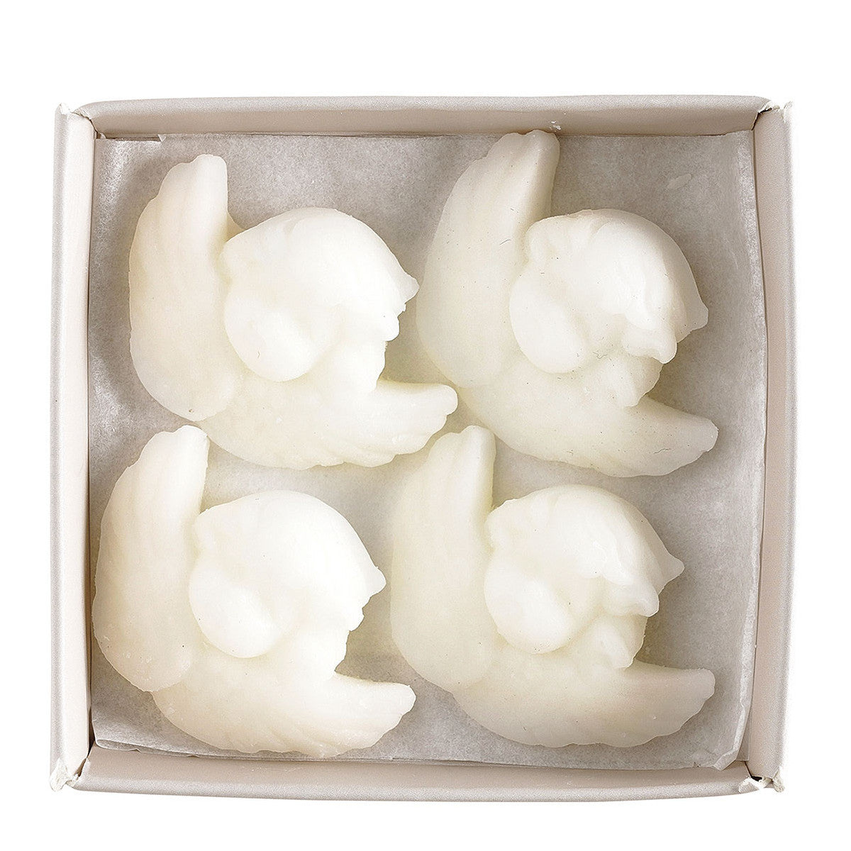 Boîte de 4 décors fondants en cire parfumée Ange, Poudre de Riz