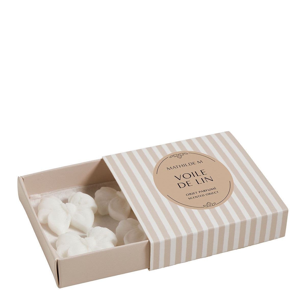 Box of 4 scented wax melts Bow, Linen Veil