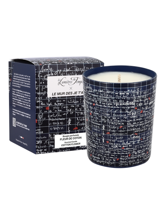 Bougie Le mur des je t'aime 180 g Fleur de Coton