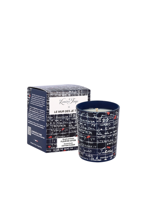 Bougie Le mur des je t'aime 90 g Fleur de Coton
