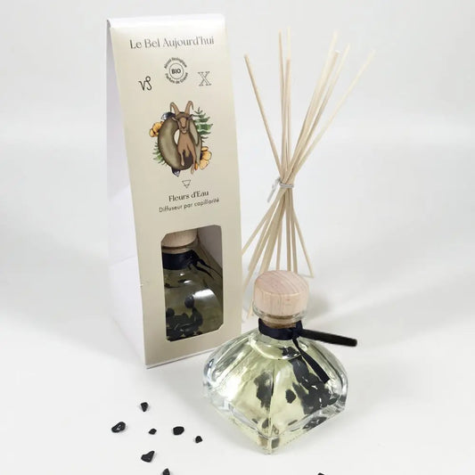 Capricorne, Diffuseur 100 ml et Pierres Onyx, Fleurs d'Eau