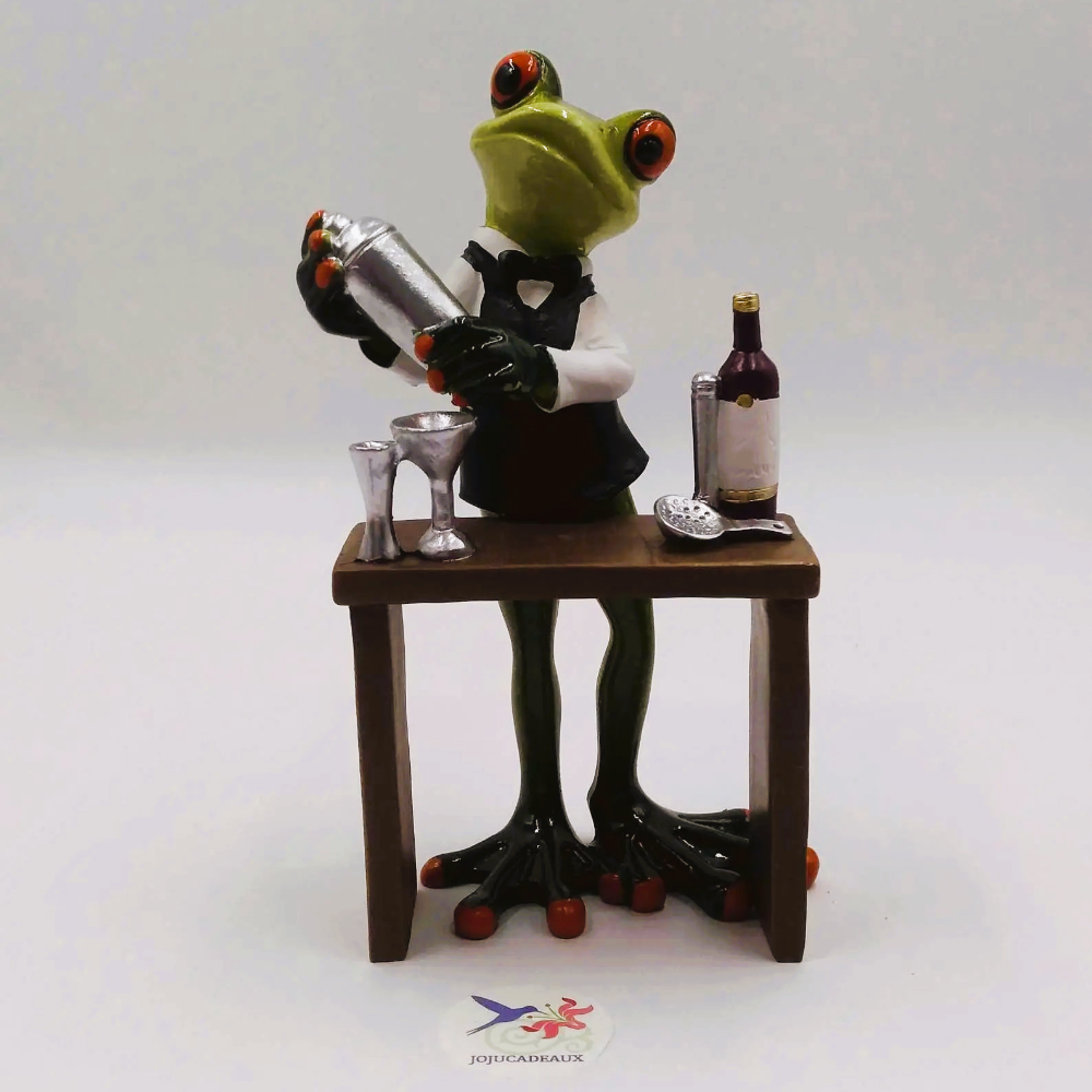 Grenouille Barman résine 16 CM