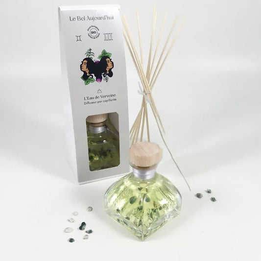 Gémeaux, Diffuseur 100 ml et Pierres Agathe Mousse, L'eau de Verveine