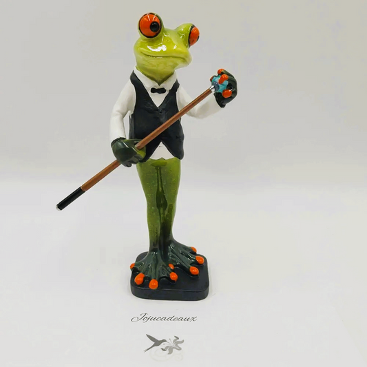 Grenouille Billardiste en résine 17CM