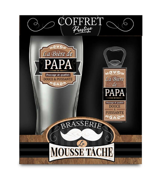 Coffret verre bière "Papa" Modèle 2