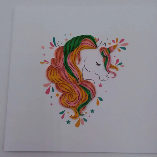 Carte, Les Petits Pétales "N°12B" Licorne
