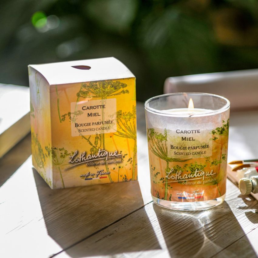 Bougie CAROTTE MIEL, Jardin d'aquarelles, Lothantique.