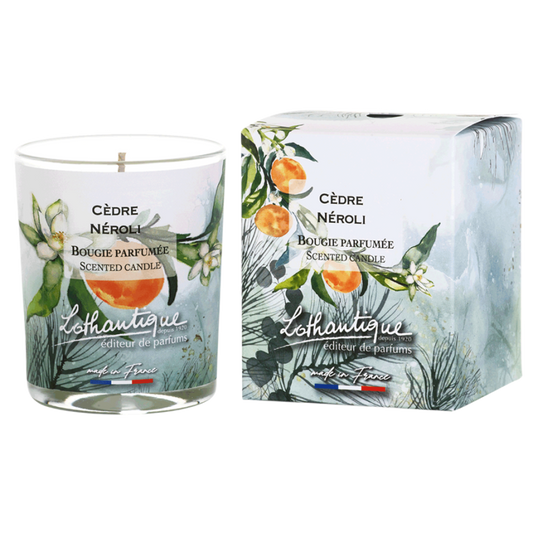 Bougie CEDRE NEROLI, Jardin d'aquarelles, Lothantique.