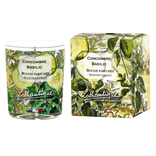 Bougie CONCOMBRE BASILIC, Jardin d'aquarelles, Lothantique.