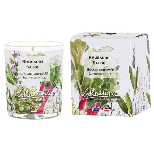 Bougie RHUBARBE SAUGE, Jardin d'aquarelles, Lothantique.