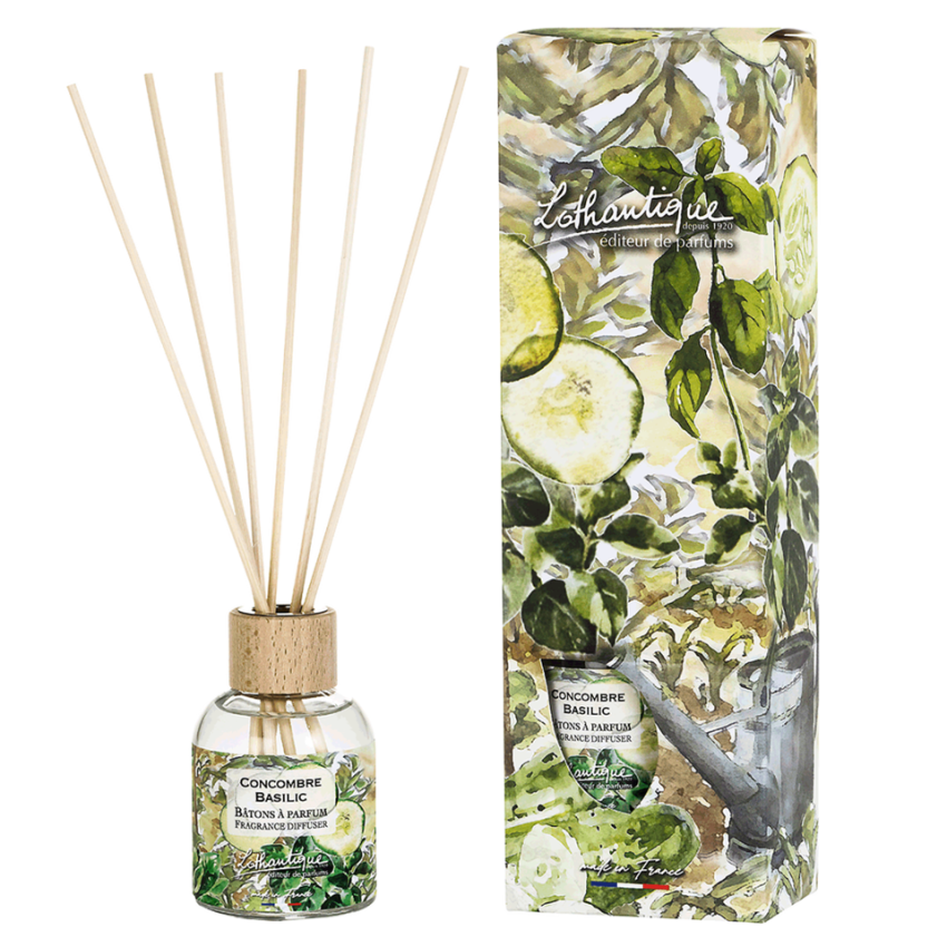 Bâtons à parfum CONCOMBRE BASILIC, Jardin d'aquarelles, Lothantique
