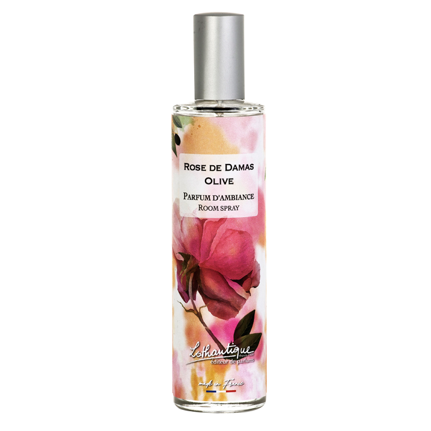 Parfum d'ambiance ROSE DE DAMAS OLIVE, Jardin d'aquarelles, Lothantique.