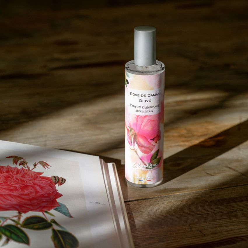 Parfum d'ambiance ROSE DE DAMAS OLIVE, Jardin d'aquarelles, Lothantique.