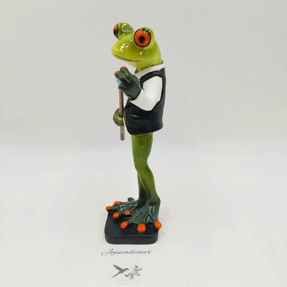 Grenouille Billardiste en résine 17CM