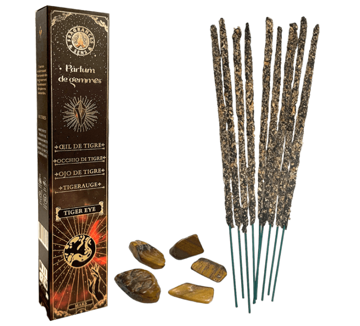 Encens Fragrances & Sens Parfum de Gemmes Œil du Tigre 9 batônnets 20g