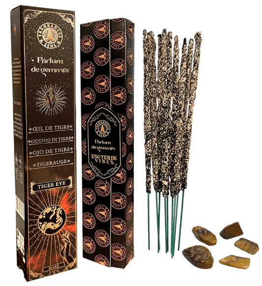 Encens Fragrances & Sens Parfum de Gemmes Œil du Tigre 9 batônnets 20g
