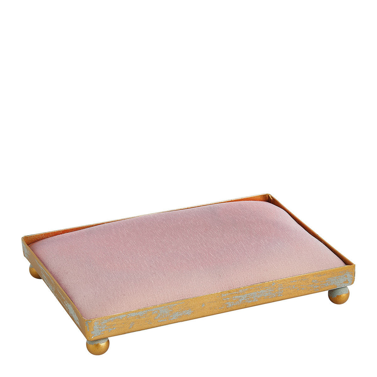 Rechteckiges Tablett, gepolstert für Duftdekoration, Farbe Rose