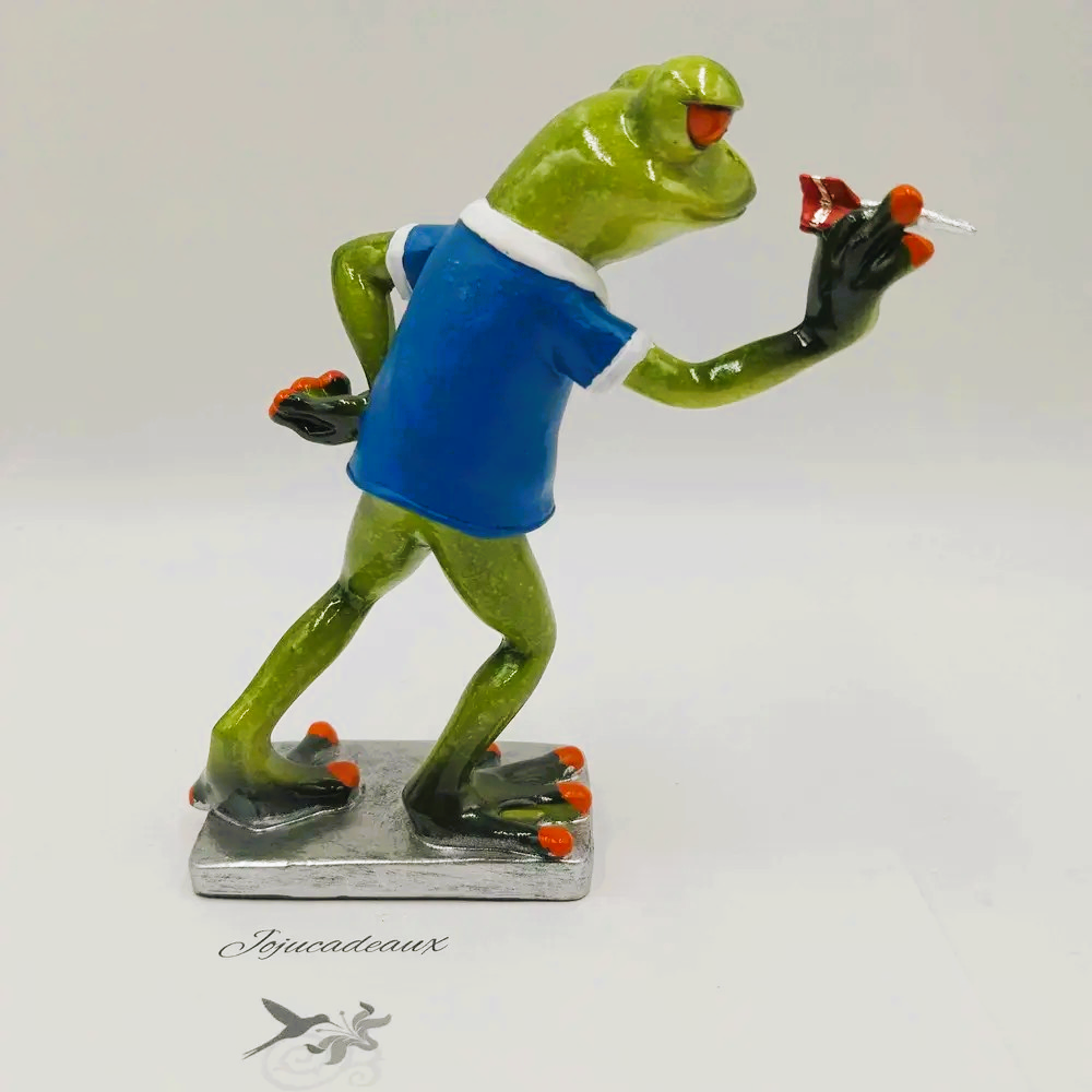 Grenouille joueur de Fléchettes en résine 15CM "M2"