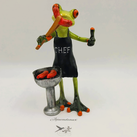Grenouille Chef en résine 15CM