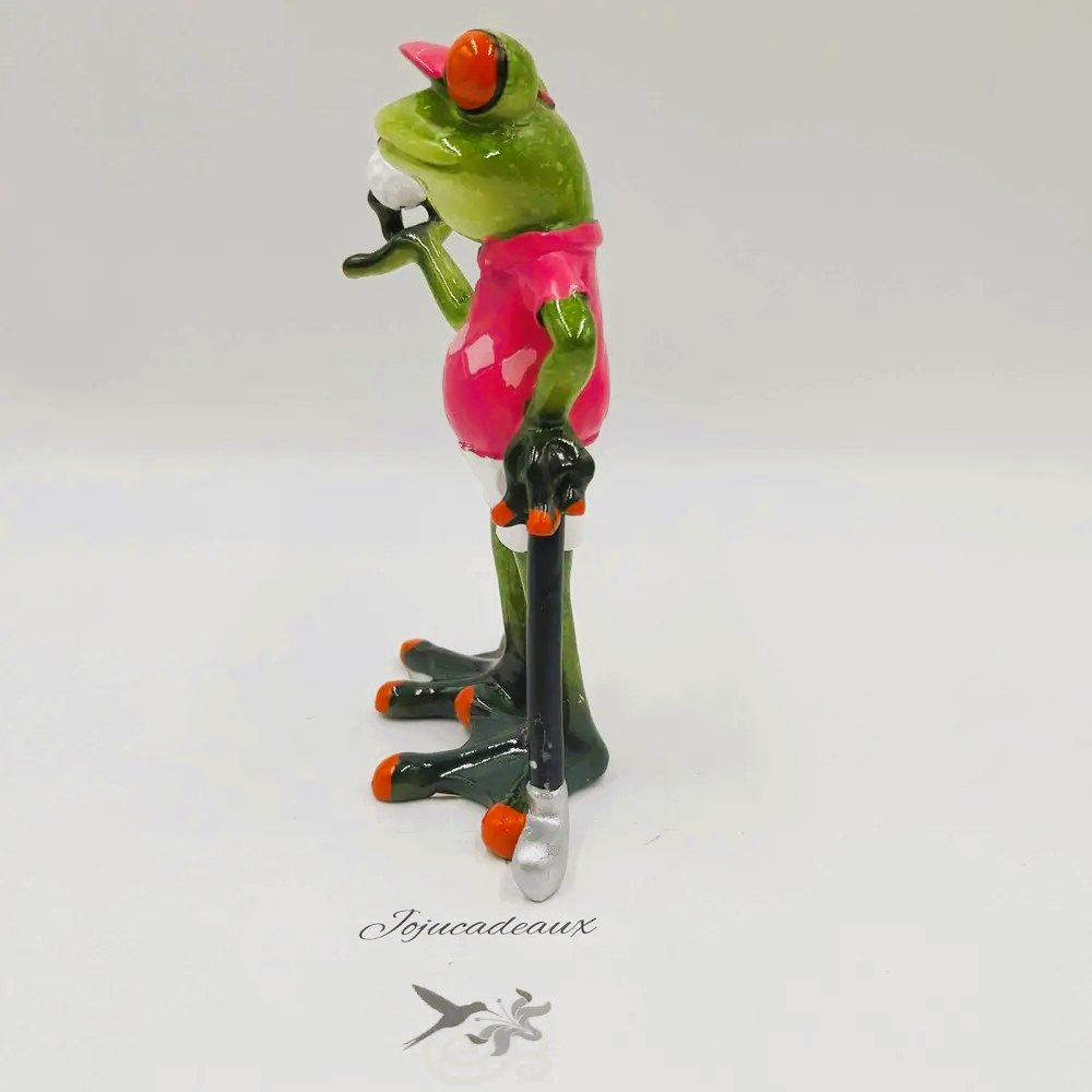 Grenouille Golfeuse en résine 14CM