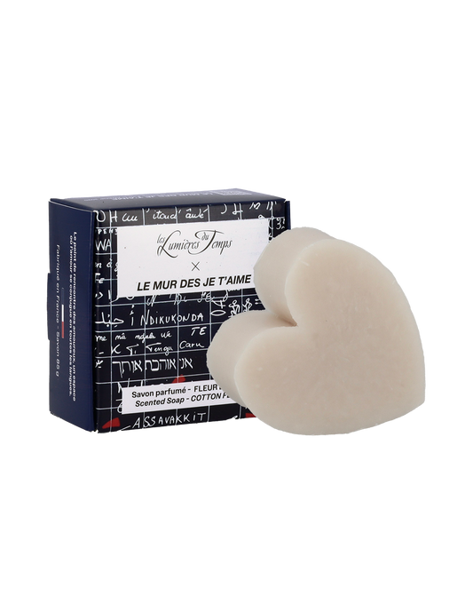 Savon Solide Cœur Le mur des je t'aime 85 g Fleur de Coton