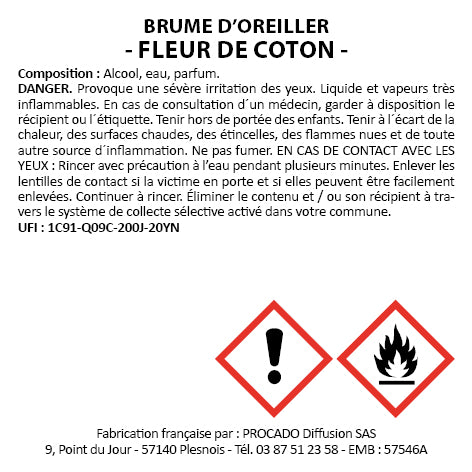 Brume d'Oreiller Le mur des je t'aime 100 ml Fleur de Coton