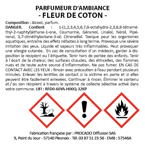 Spray d'Intérieur Le mur des je t'aime 100 ml Fleur de Coton