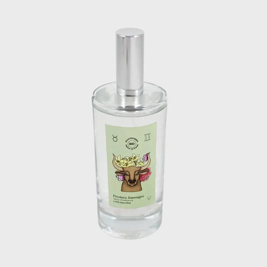Taureau,  Spray d’Ambiance et Pierres Quartz Rose, Pivoines Sauvages