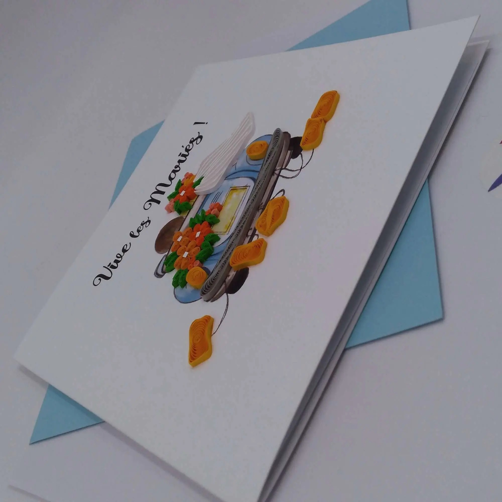 Carte, Les Petits Pétales Juste Mariés "M12"