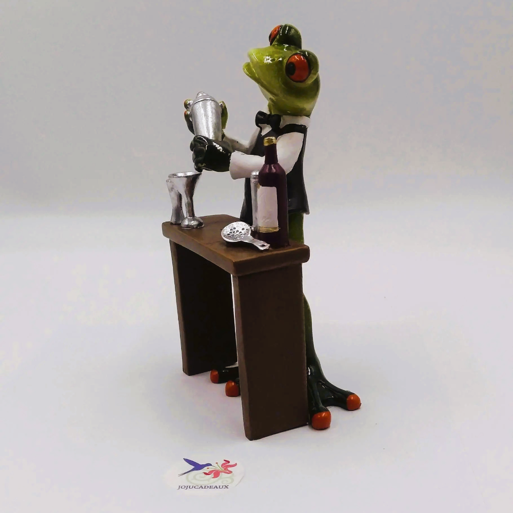 Grenouille Barman résine 16 CM