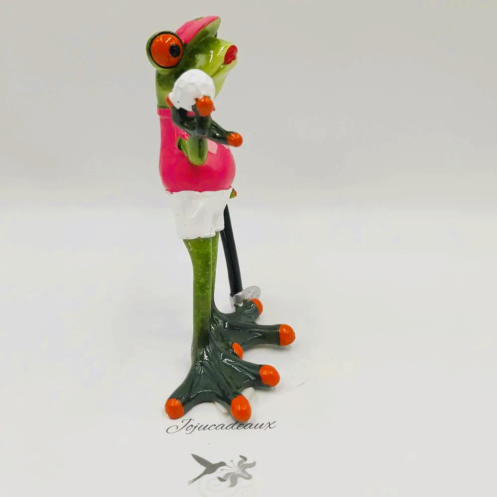 Grenouille Golfeuse en résine 14CM